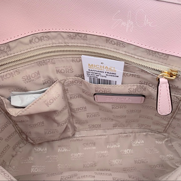 NWT authentic MK Saffiano leather frame tote blush - Picture 7 of 7